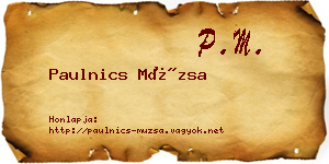 Paulnics Múzsa névjegykártya